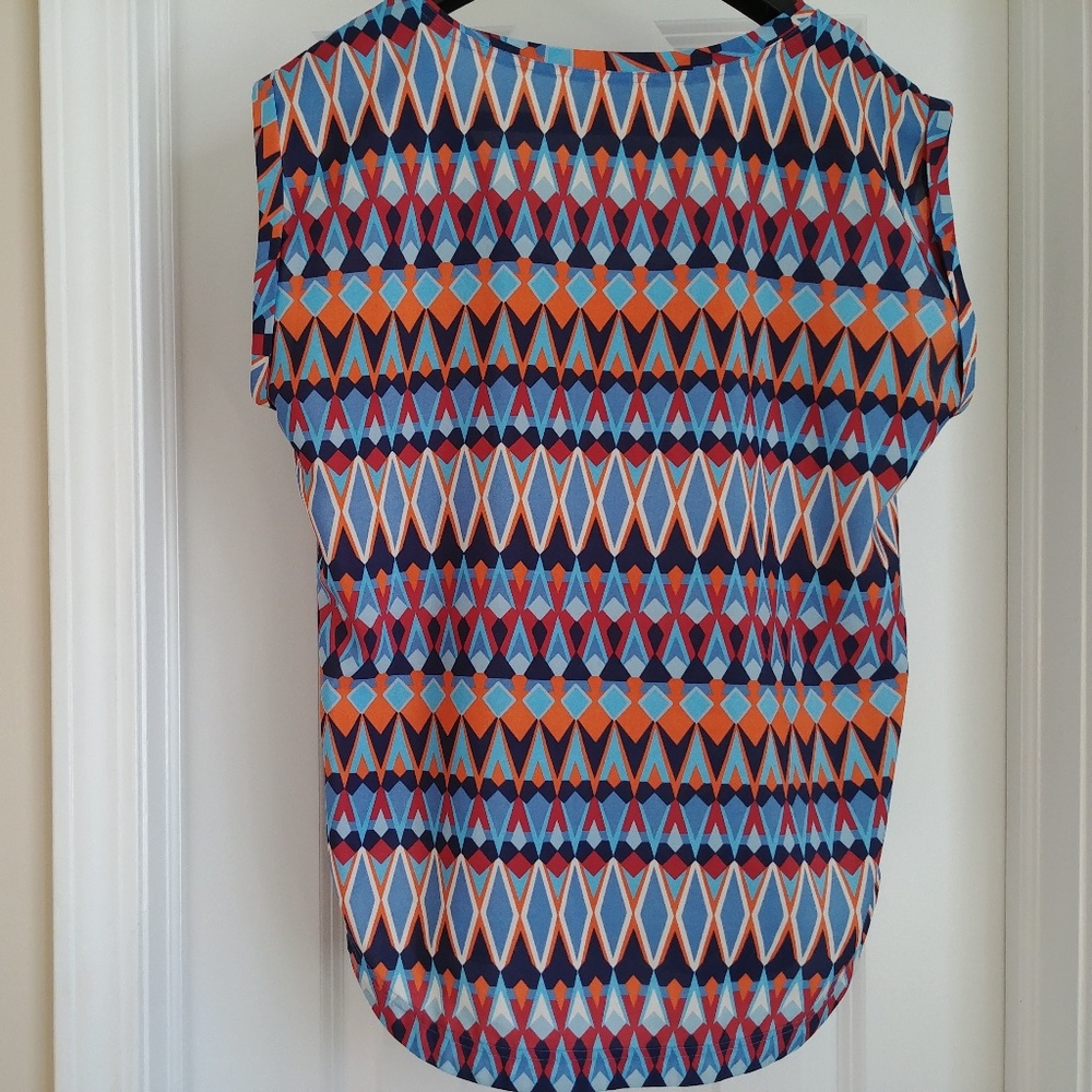 J. Crew Patterned Sheer Blouse - Triangle Pattern - Picture 3 of 5